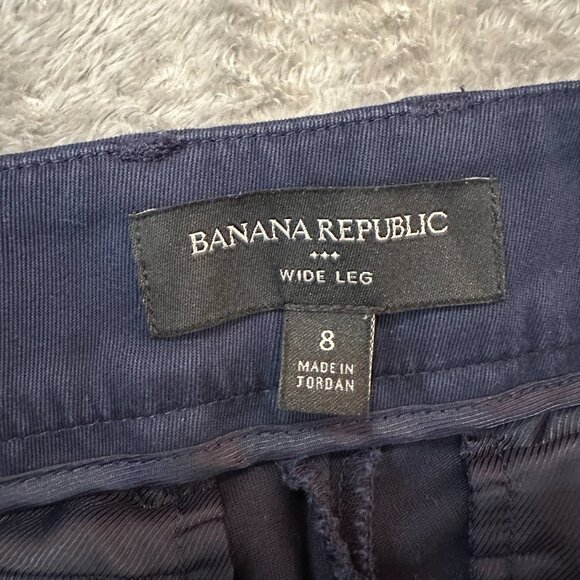 Banana Republic Wide Leg Navy Blue Trousers Pants Slacks Women's size 8 - Picture 3 of 8